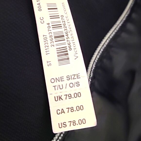 Victoria's Secret Black Tote, Metallic Trim, Logo in Shiny Gold on Front, NWT - Picture 9 of 9